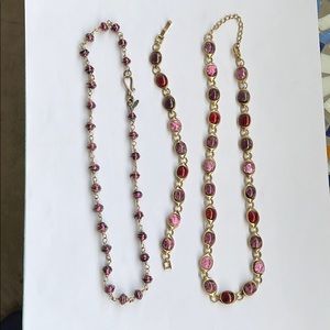 “cranberry” necklaces + matching bracelet